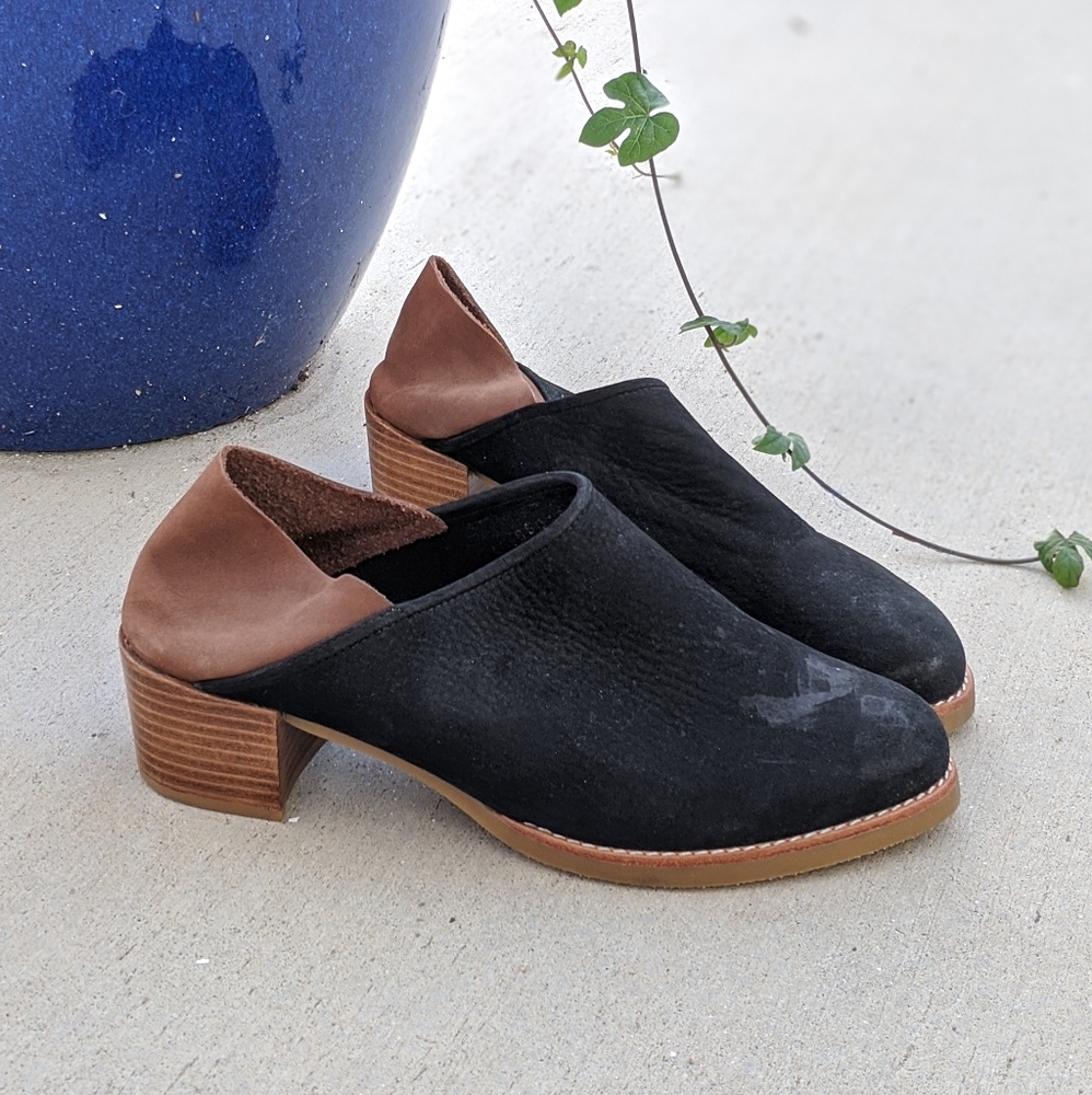 All Black Color Block Suede / Nubuck Boots